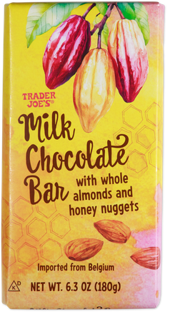 Milk Chocolate Bar with Almonds and Honey Nuggets